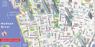 Lower Manhattan turista mapa