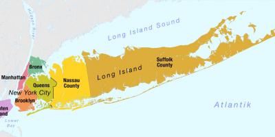 Mapa ng New York Manhattan at long island