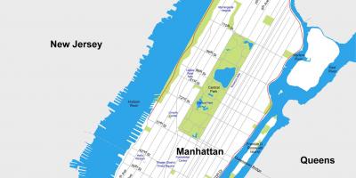 Manhattan napi-print na mapa ng lungsod
