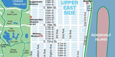Mapa ng upper east side ng Manhattan