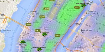 Mapa ng Manhattan parke