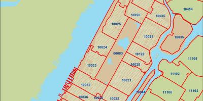 NYC zip code mapa Manhattan
