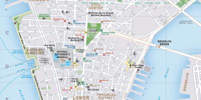 Mapa ng mas mababang Manhattan, ny