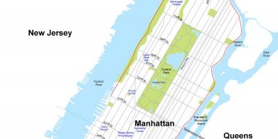 Isang mapa ng Manhattan sa New York
