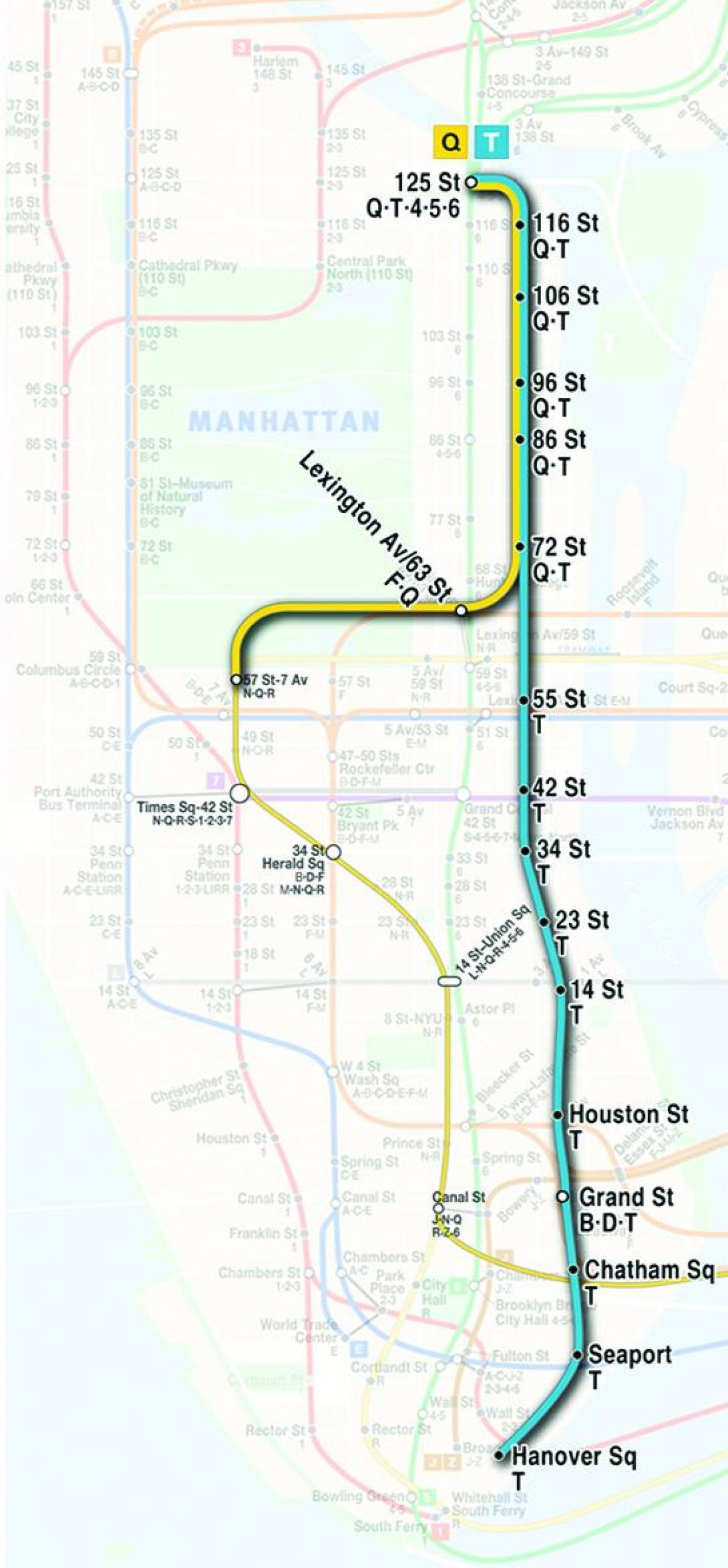 mapa ng ikalawang avenue subway