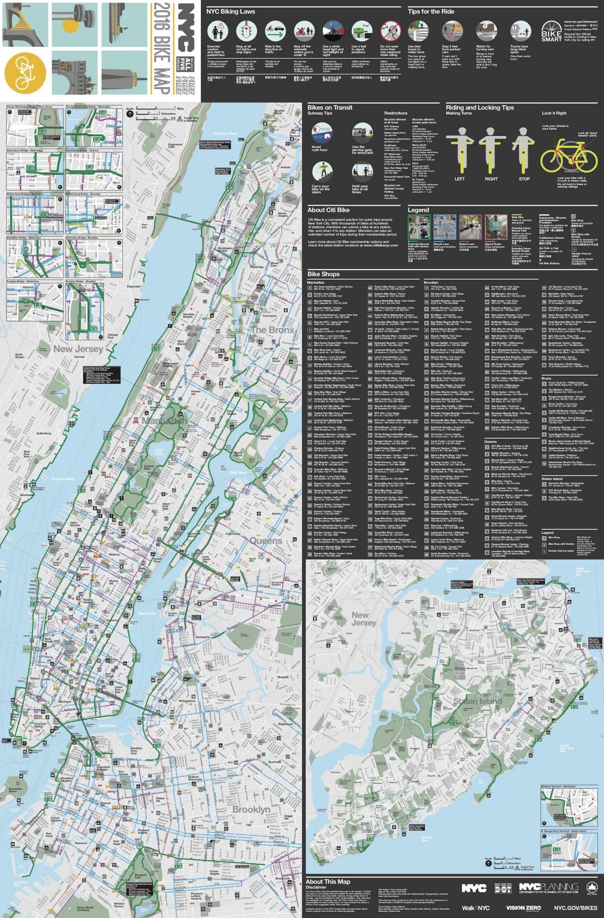 Manhattan bike lane mapa