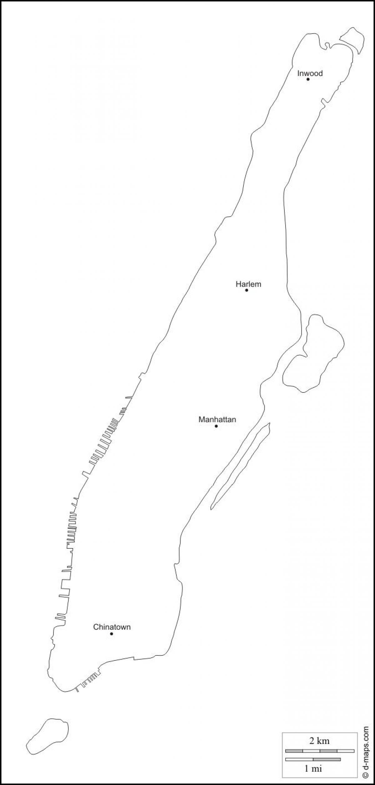 blangkong mapa ng Manhattan