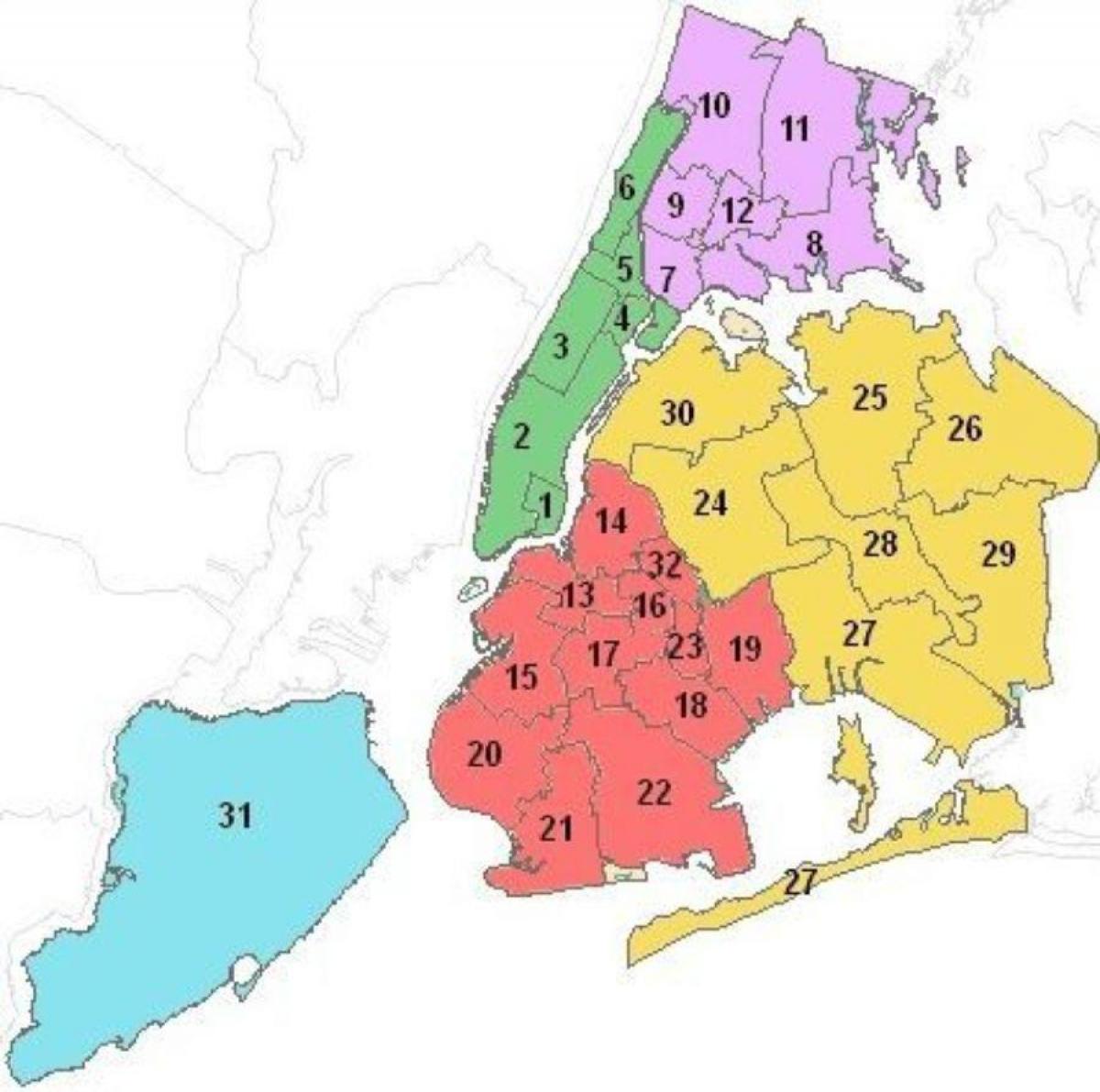 mapa ng Manhattan mga distrito ng paaralan