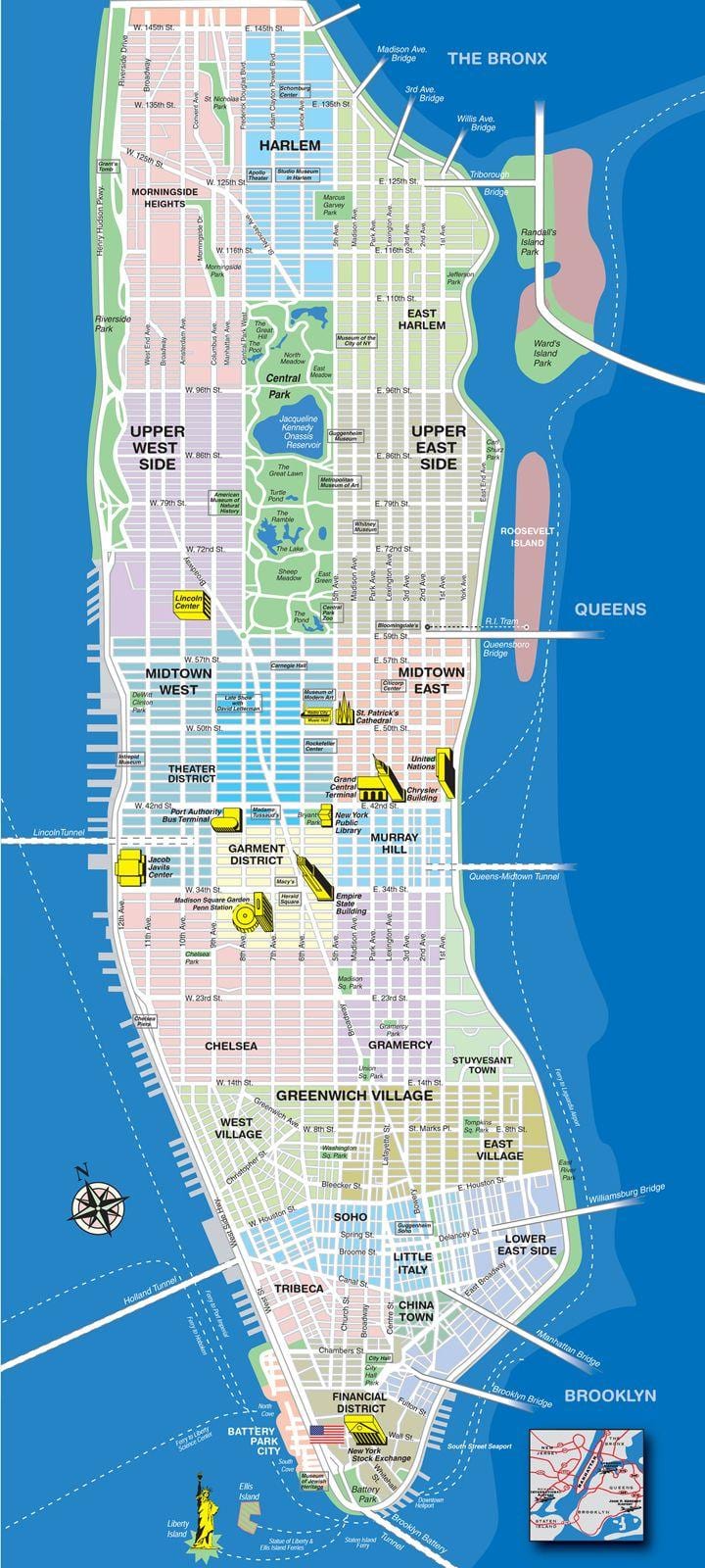 mapa ng Manhattan island