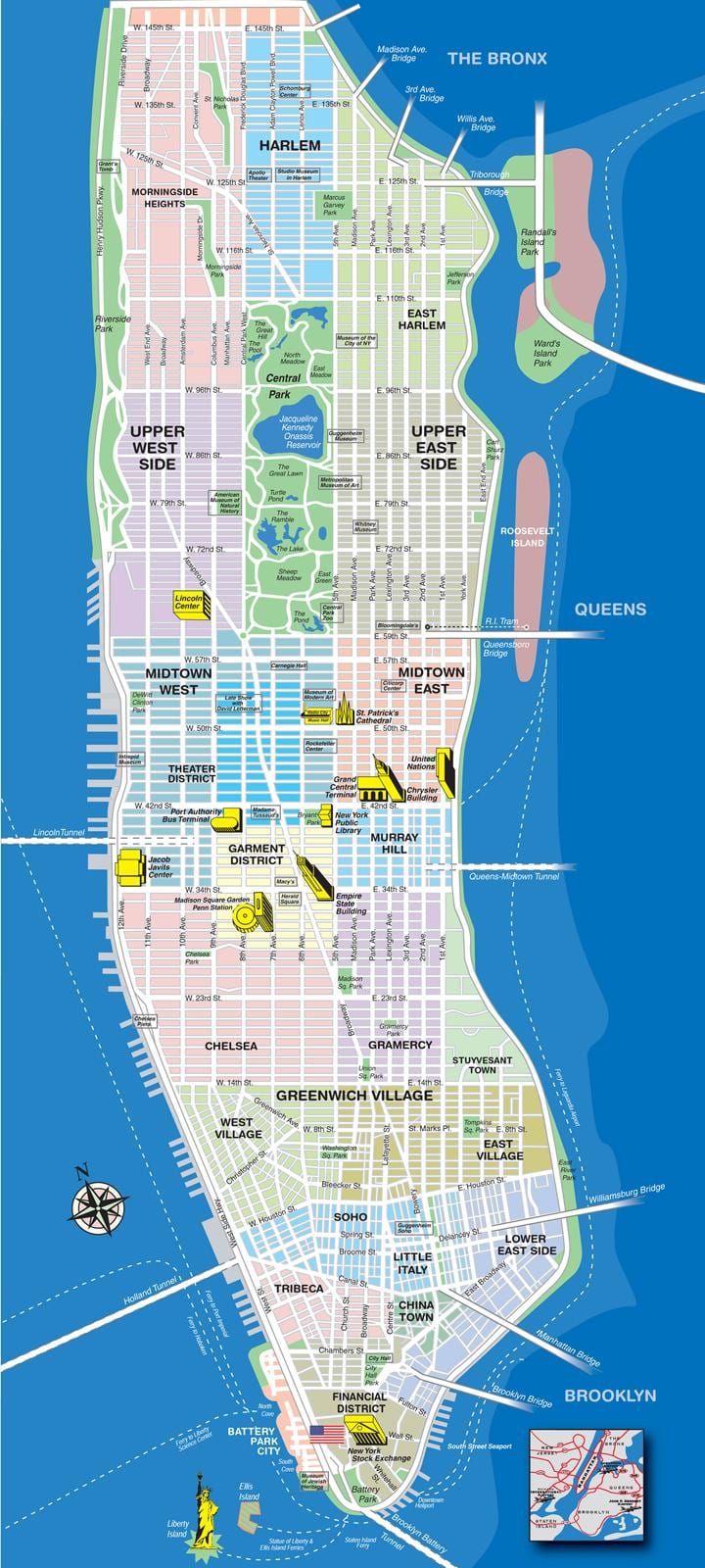 mapa ng Manhattan sa New York