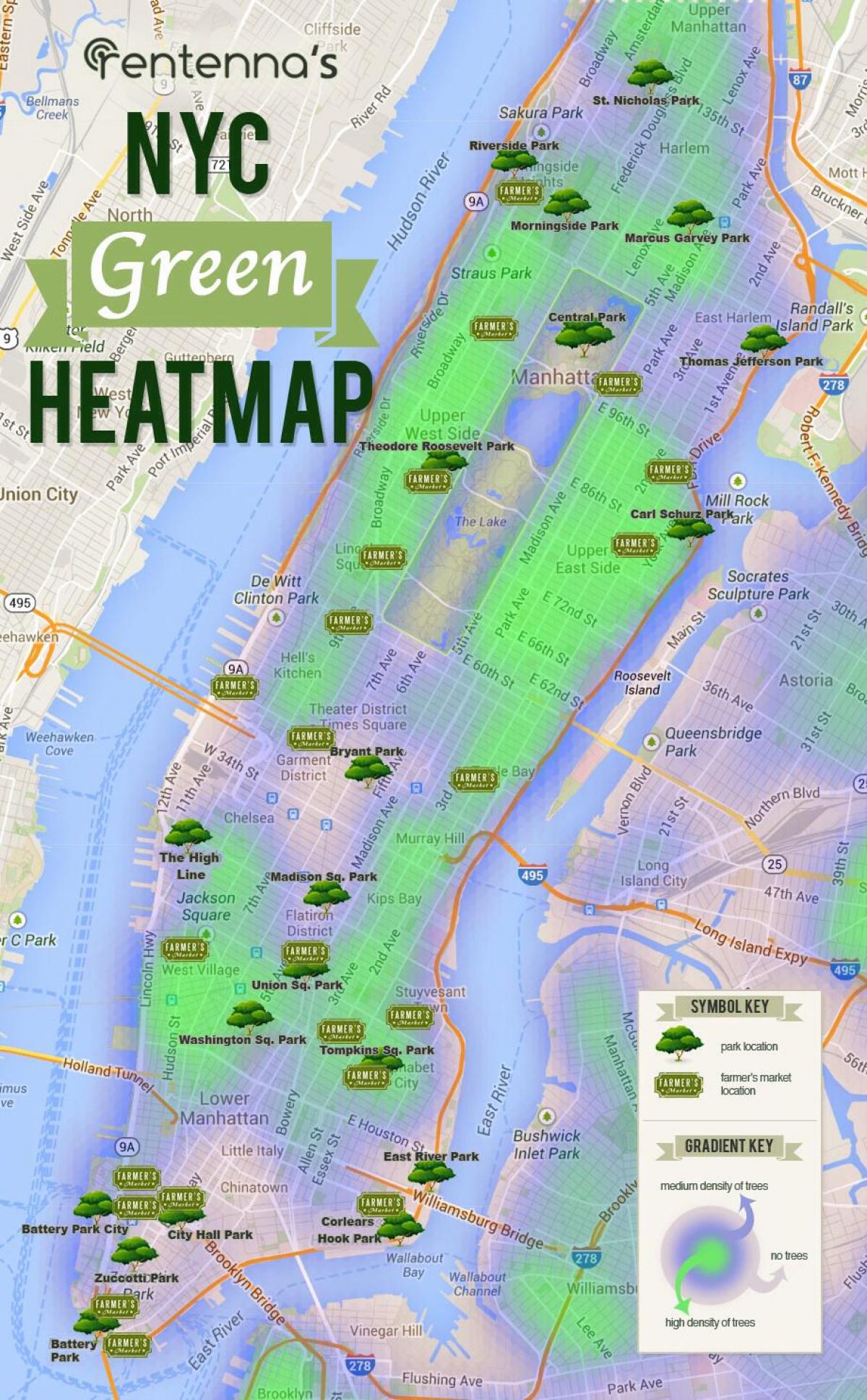mapa ng Manhattan parke