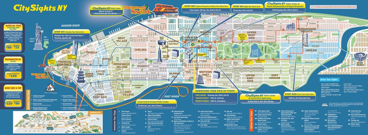 mapa ng New York Manhattan