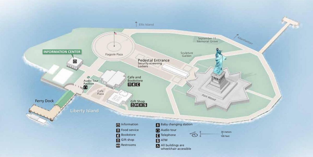 mapa ng statue of liberty